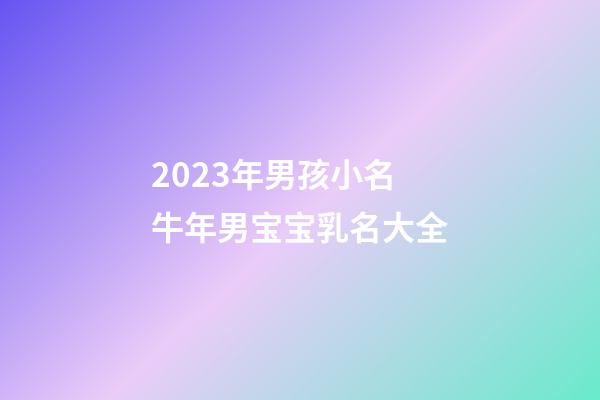 2023年男孩小名 牛年男宝宝乳名大全